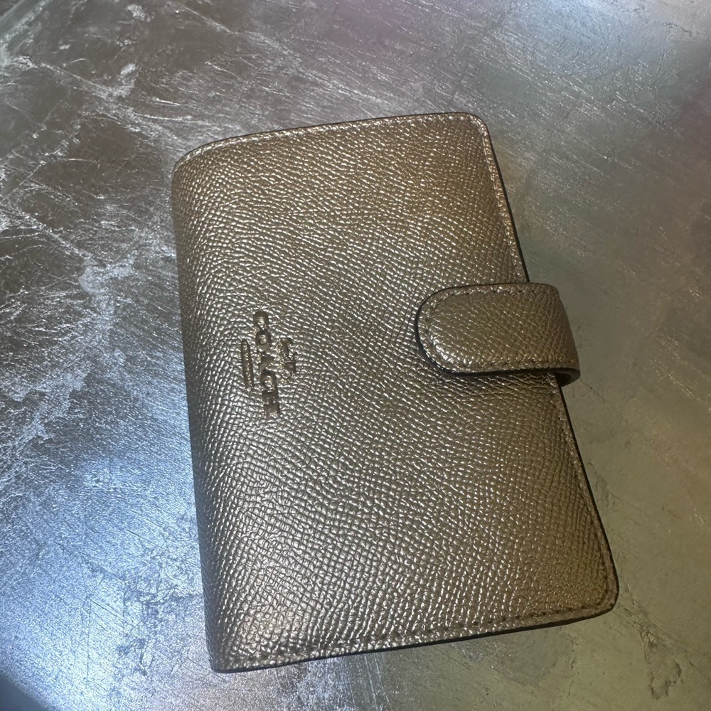 Coach Gold Medium Corner Zip Wallet